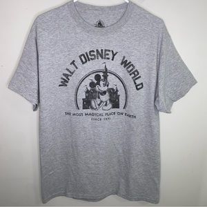 Walt Disney World gray short sleeve tee shirt Men's size Large Magical Place